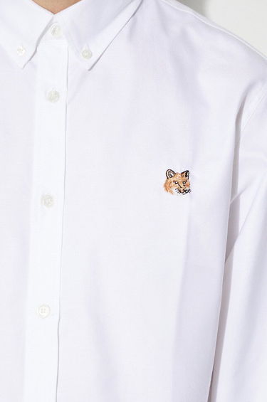 Skjorte MAISON KITSUNÉ Maison Kitsuné Mini Fox Head Classic BD Shirt - Regular Fit Button-Down Hvid | MM00413WC2010, 5
