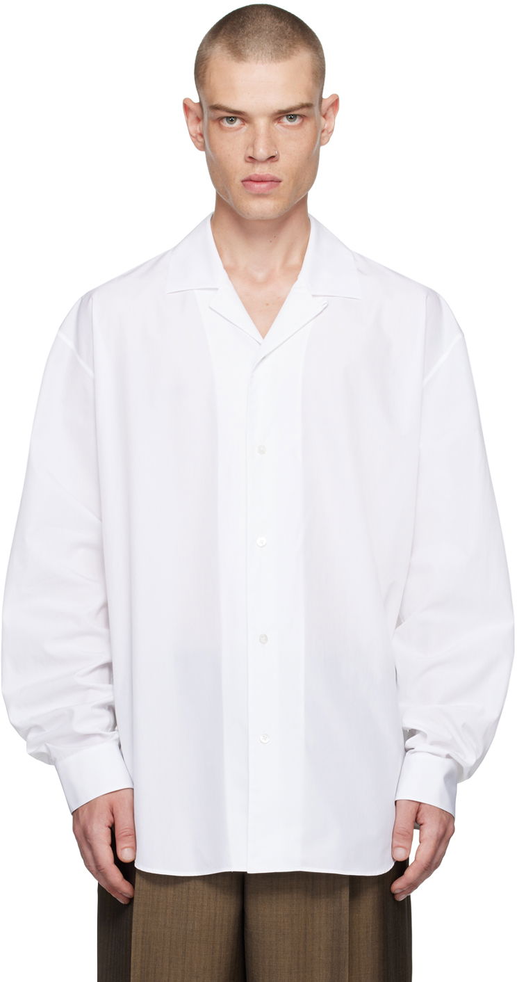 Skjorte The Row Relaxed-Fit Camp Collar Shirt Hvid | 682-W2439, 0