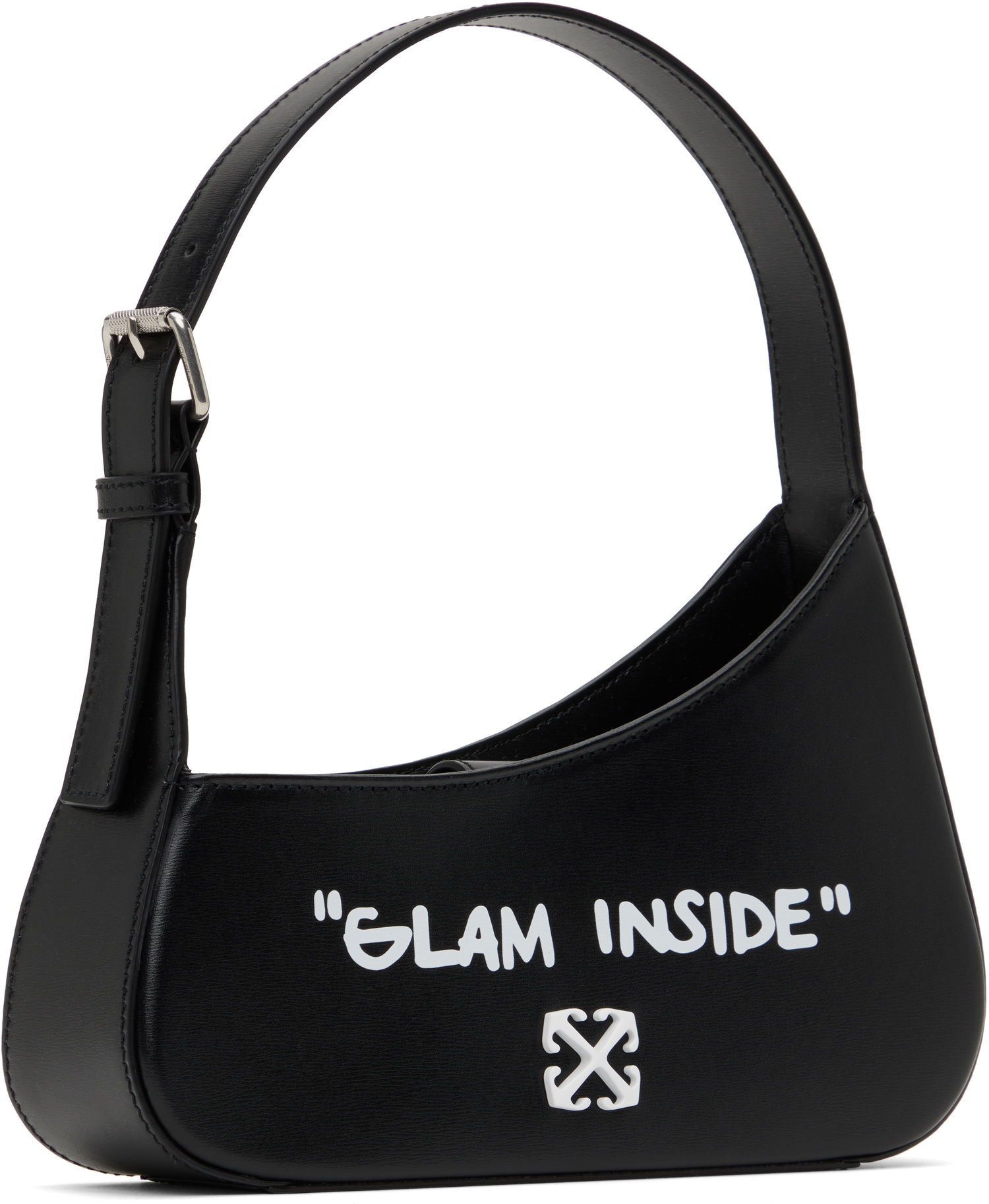 Håndtaske Off-White Off-White Jitney Quote Shoulder Bag Sort | OWNN18AC99LEA0011001, 1