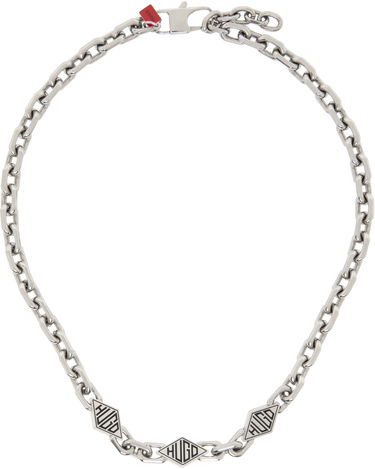 Halskæde BOSS Hugo Cable Chain Necklace with Logo Pendants Metalisk | 50538908, 0