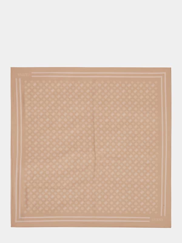 Tørklæde GUESS Emilee 4G Logo Peony Neckerchief Beige | AW5054MOD03, 0