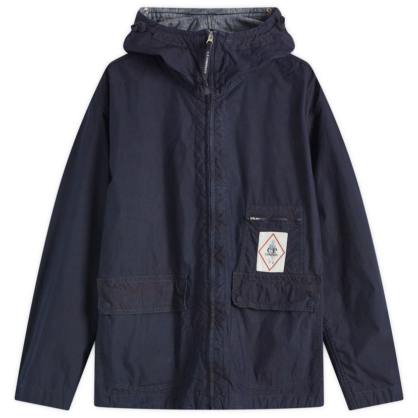 Vindjakke C.P. Company C.P. Company 50 Fili Indigo Goggle Jacket, Size Large Mørkeblå | 18CMOW154A-110288W-883