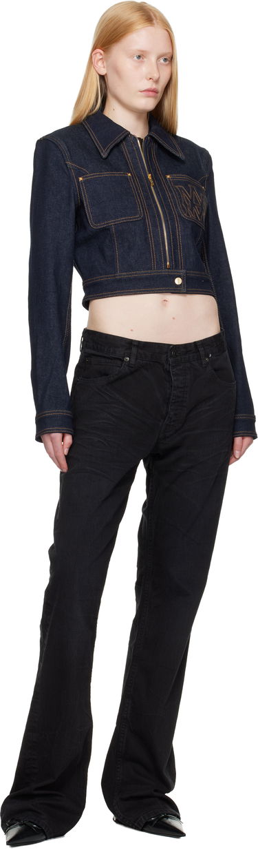 Jakke AMIRI AMIRI Zip Up Cropped Denim Jacket Blå | AWDNWJ1007, 3