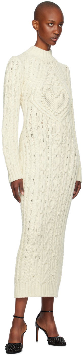 Kjole Jean Paul Gaultier Jean Paul Gaultier Cable Knit Maxi Dress Hvid | 24/31-F-RO241-M080-64, 3