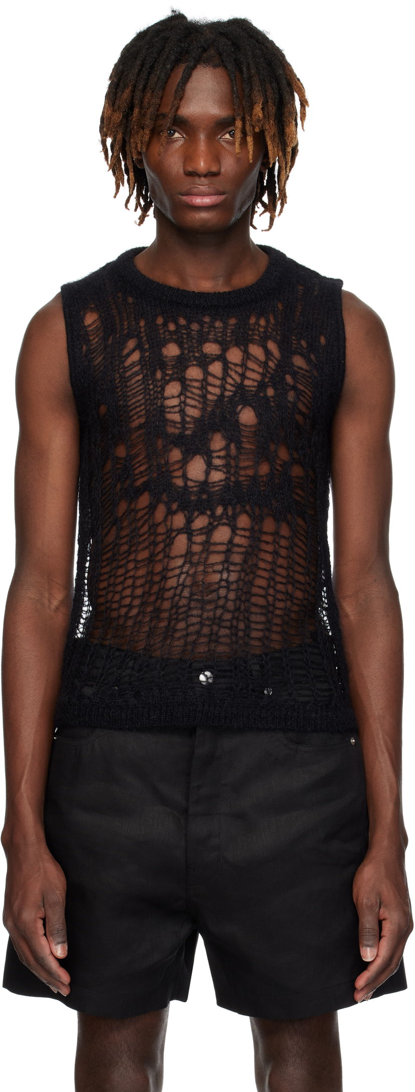 Sweater Rick Owens Rick Owens Hollywood Spider Sleeveless Sweater Sort | RU01E5605 KNETMH