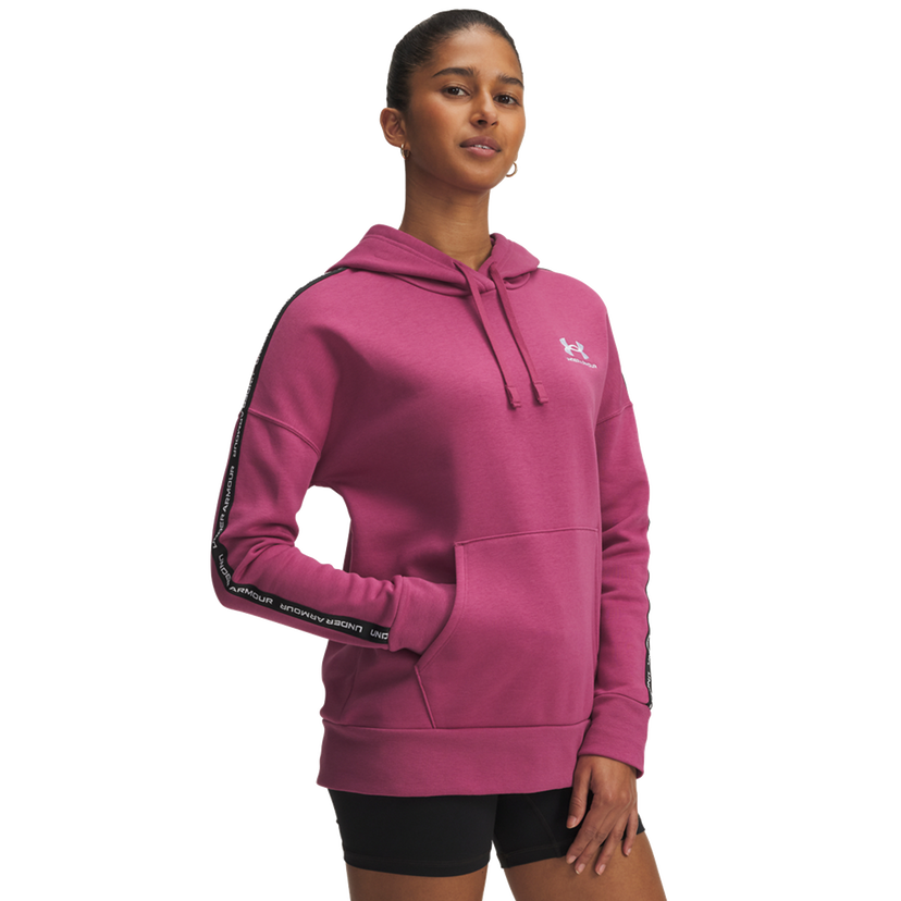 Sweatshirt Under Armour Icon Fleece Taped Hoodie Lyserød | 6003708-659