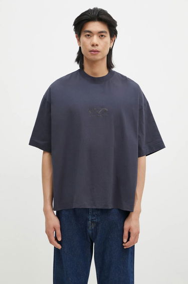 T-shirt VETEMENTS Oval Logo Cropped Boxy T-Shirt Blå | UA66TR600N, 0