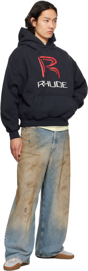 Sweatshirt Rhude Rhude Circuit Logo Hoodie Mørkeblå | RHSS25HO02012, 3