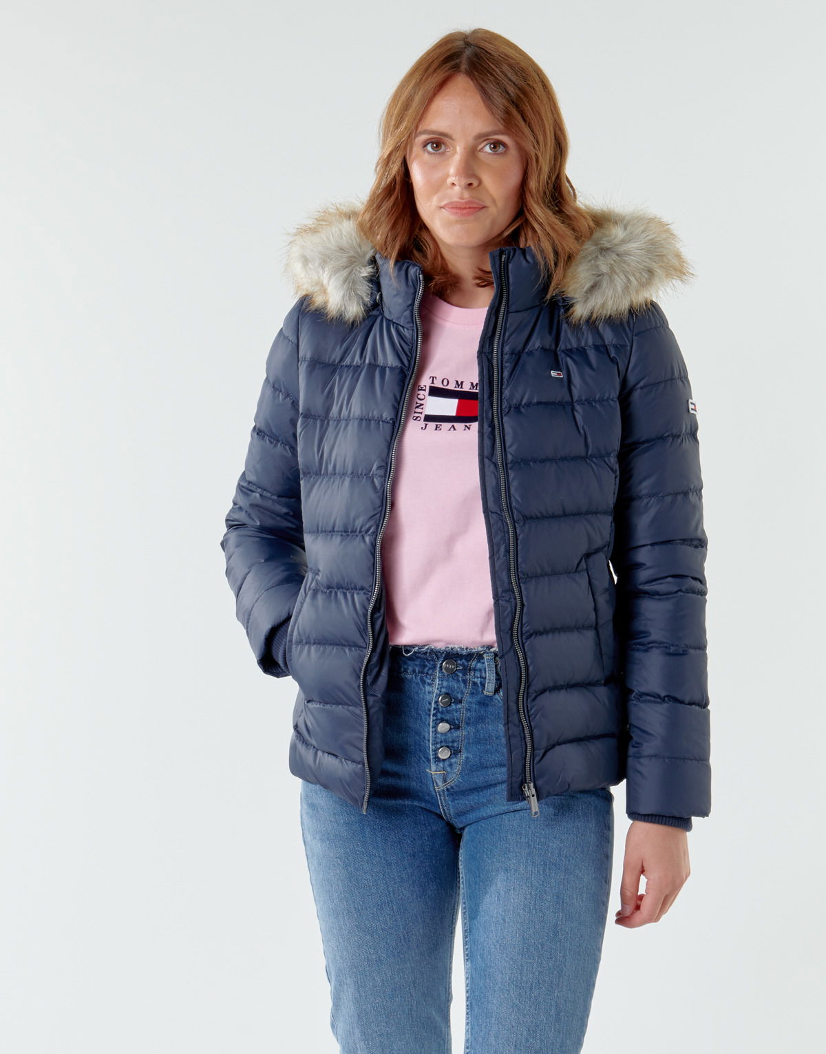 Puffer jakke Tommy Hilfiger BASIC HOODED DOWN JACKET Mørkeblå | DW0DW14693-C87=DW0DW08588-C87, 1