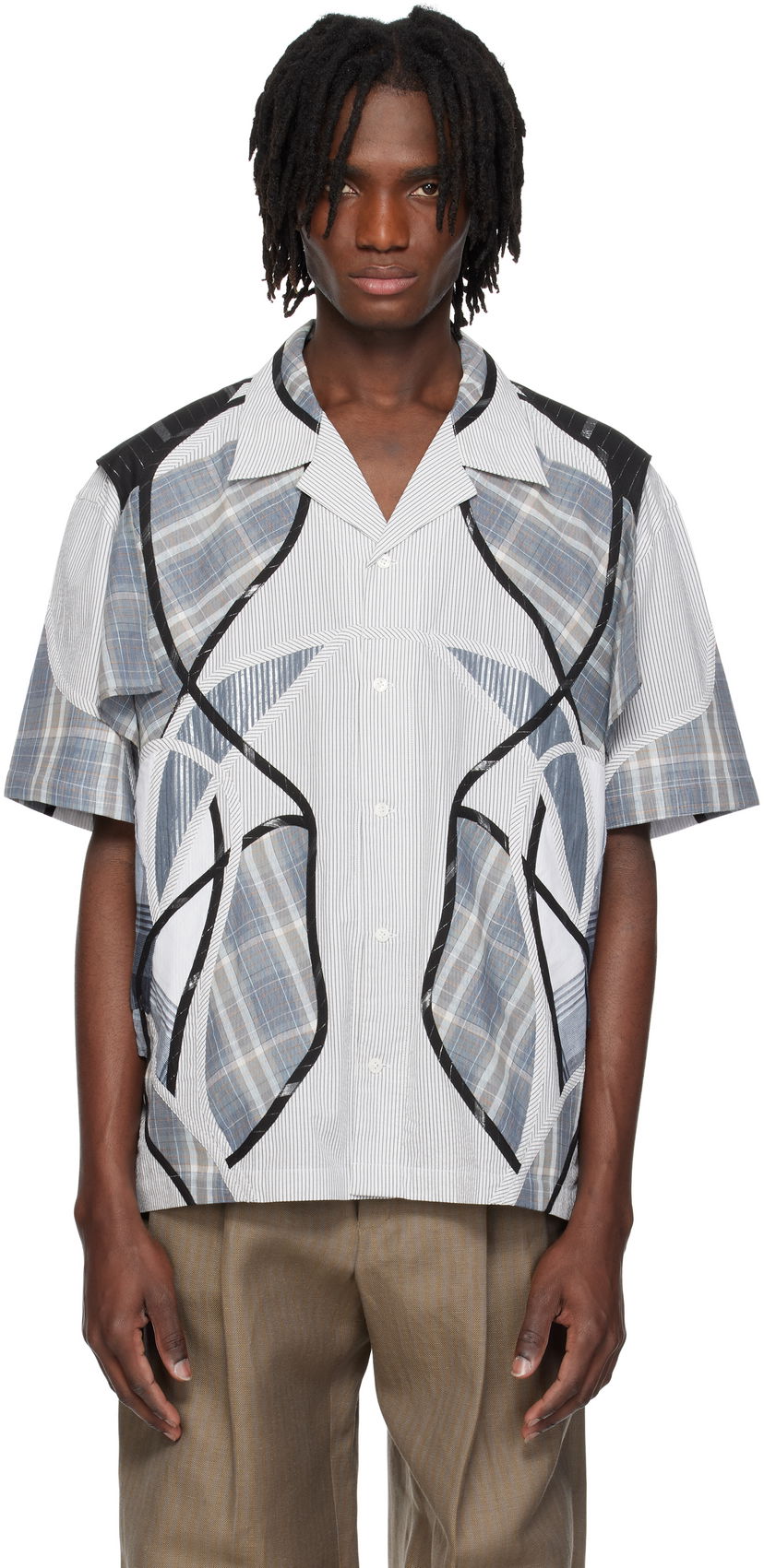Skjorte Craig Green Craig Green Patchwork Short Sleeve Shirt Flerfarvet | CGSS25CWOSHI57