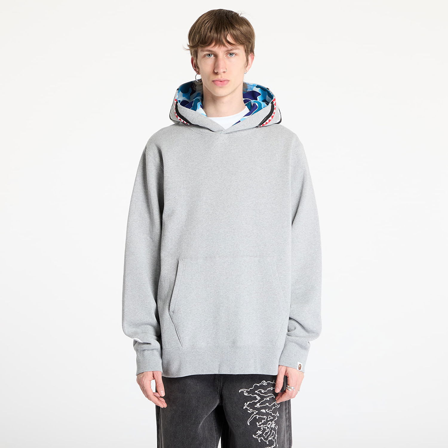 Sweatshirt BAPE A BATHING APE ABC Camo Shark Pullover Hoodie Grå | 001PPL301009MGRA, 0