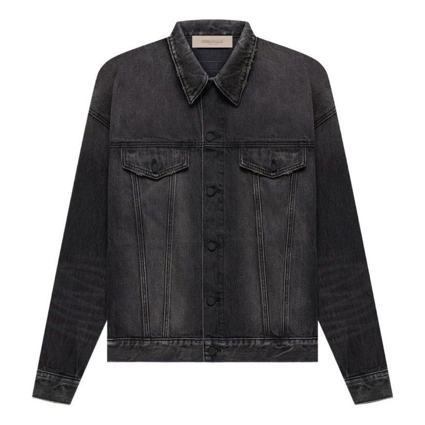 Jakke Fear of God Essentials SS22 Denim Jacket Sort | FOG-SS22-291