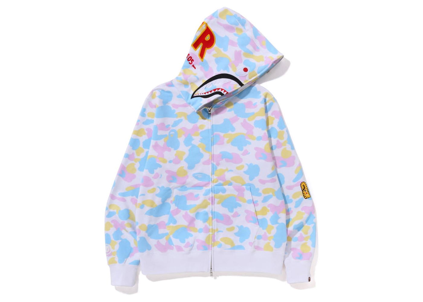 Sweatshirt BAPE New Multi Camo 2nd Shark Full Zip Hoodie Hvid | 1J20-115-001, 0