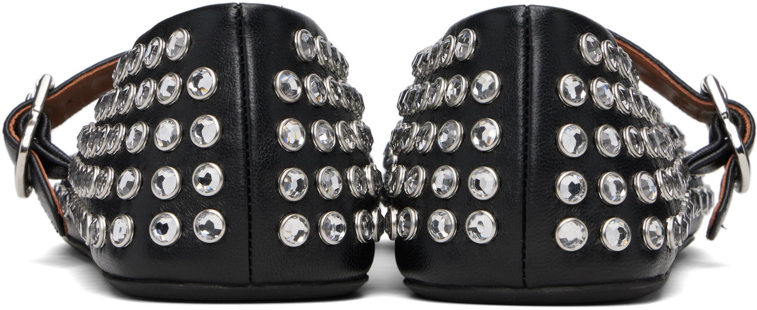 Tøj Alaïa ALAÏA Lambskin Ballerina Flats with Strass Sort | AA3A029CK116, 1