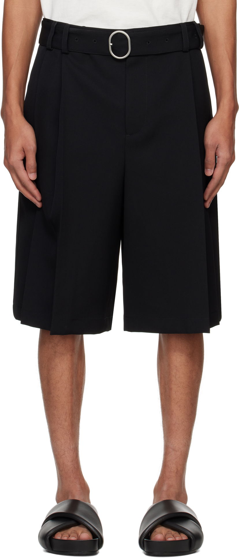 Shorts Jil Sander Jil Sander Belted Shorts Sort | J22KA0282_J40002