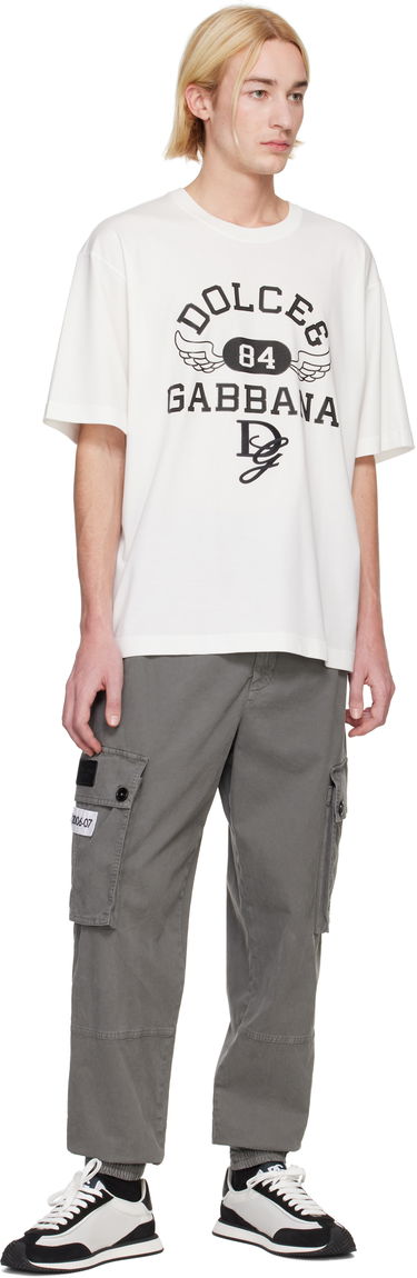 T-shirt Dolce & Gabbana Round Neck T-Shirt with Graphic Print Hvid | G8PN9ZG7NSN, 3