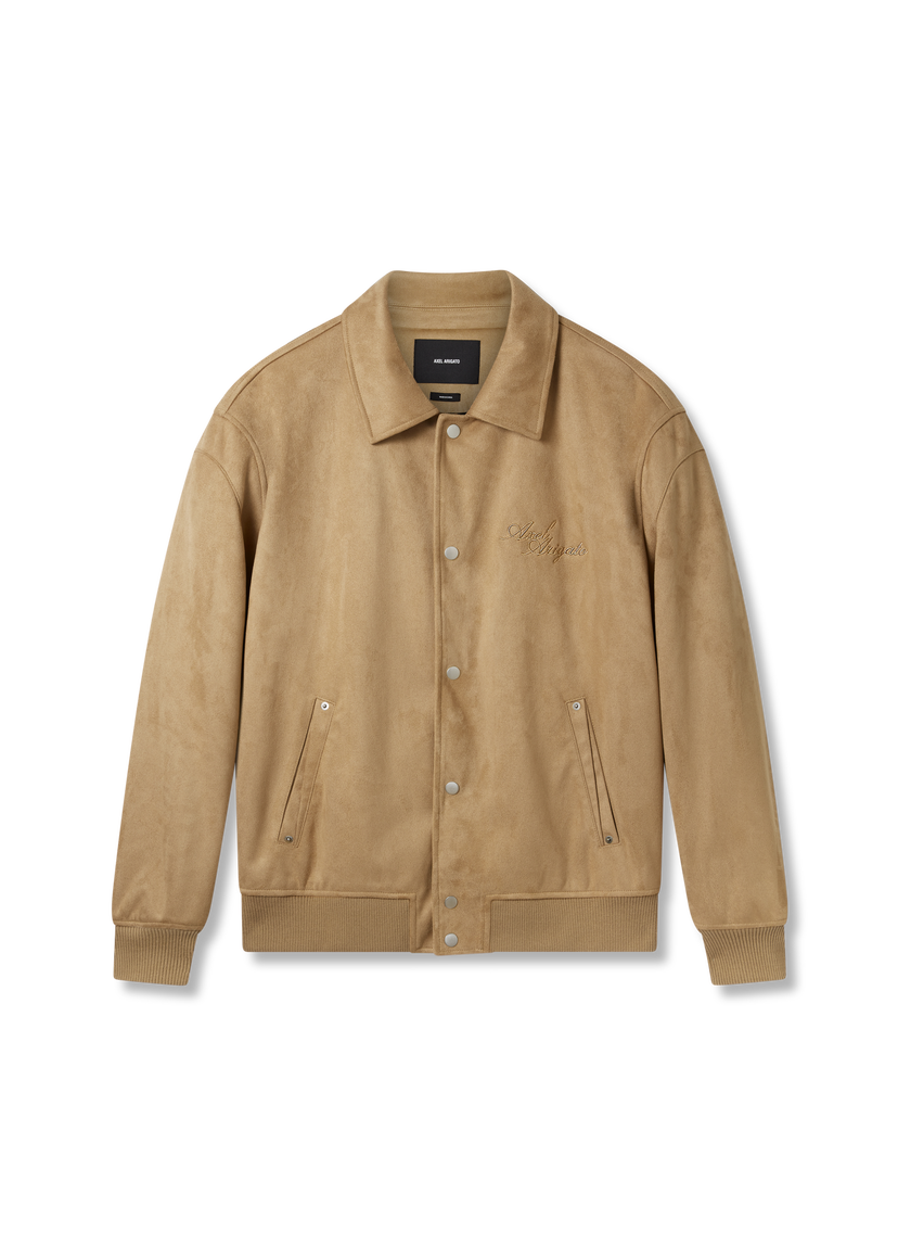 Bomberjakke AXEL ARIGATO Faux Suede Varsity Jacket Beige | A2859002