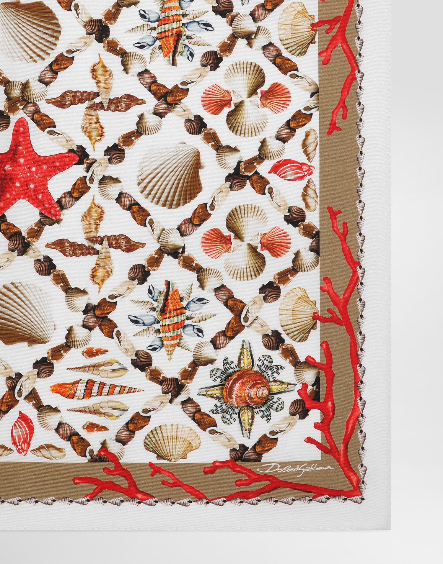 Tørklæde Dolce & Gabbana Dolce & Gabbana Shell-Print Silk Scarf Flerfarvet | GQ704EG0TIVHA5PP, 1
