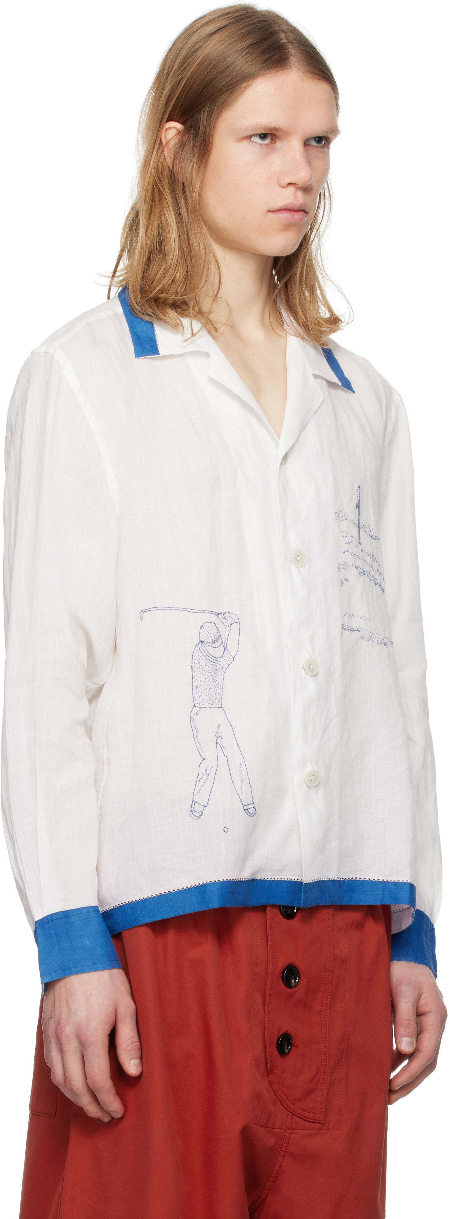 Skjorte Bode Bode Club Champion Long Sleeve Shirt Hvid | MRS25SH009, 1