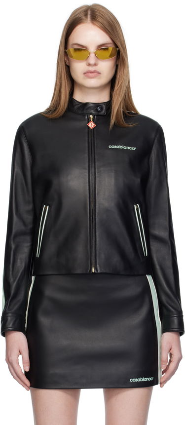 Jakke Casablanca Casablanca Leather Racer Jacket Sort | WPF25-JK-400-01, 0