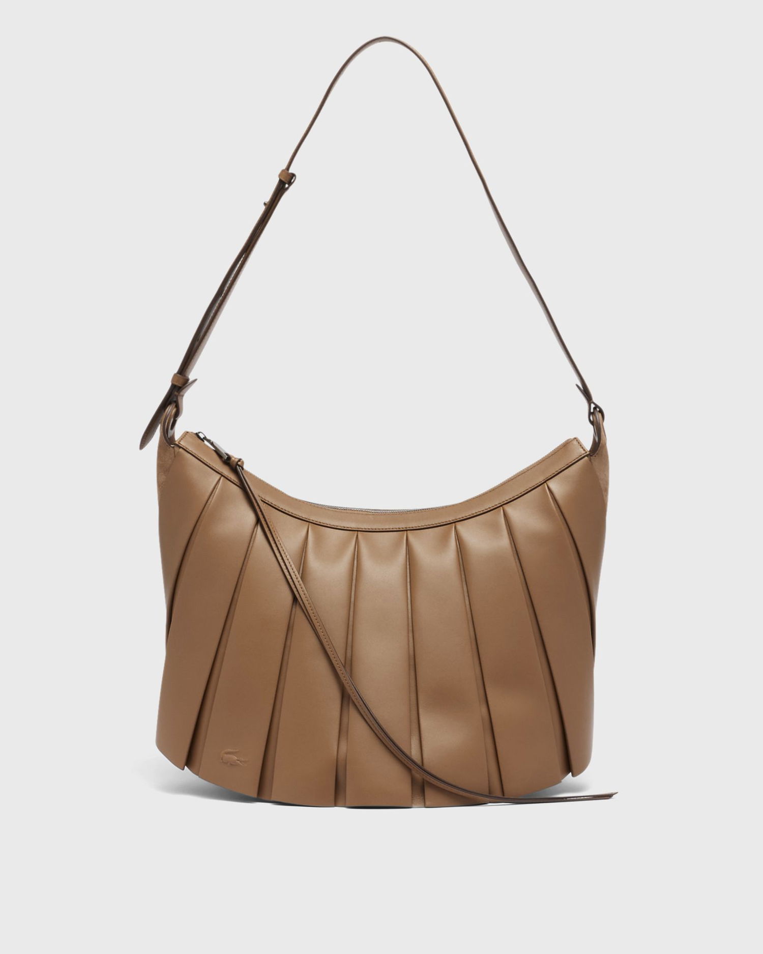 Håndtaske Lacoste Pleated Leather Hobo Bag Brun | NU5212DP-T15, 0