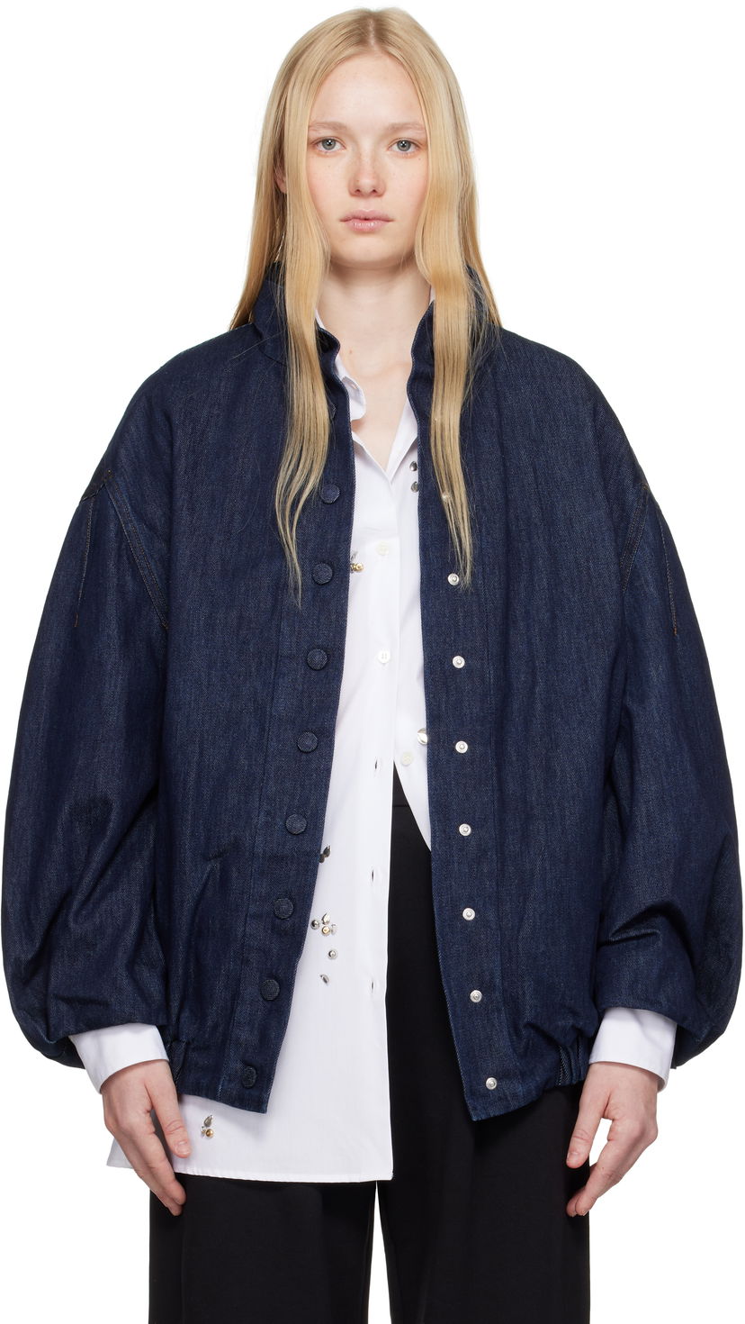 Jakke Dries Van Noten Dries Van Noten Press-Stud Denim Jacket Blå | 251-010513-1552