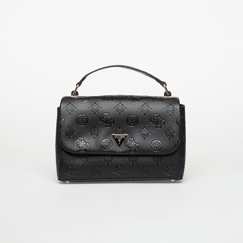 Håndtaske GUESS Tisha Top Handle Flap Logo Bag Sort | HWPD7764200-BLO