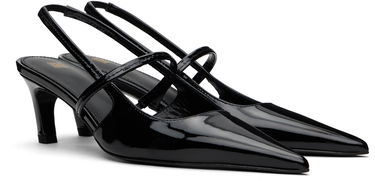 Sneakers og sko TOTEME Sharp Patent Slingback Heels Sort | 251-WAS821-LE0091, 3