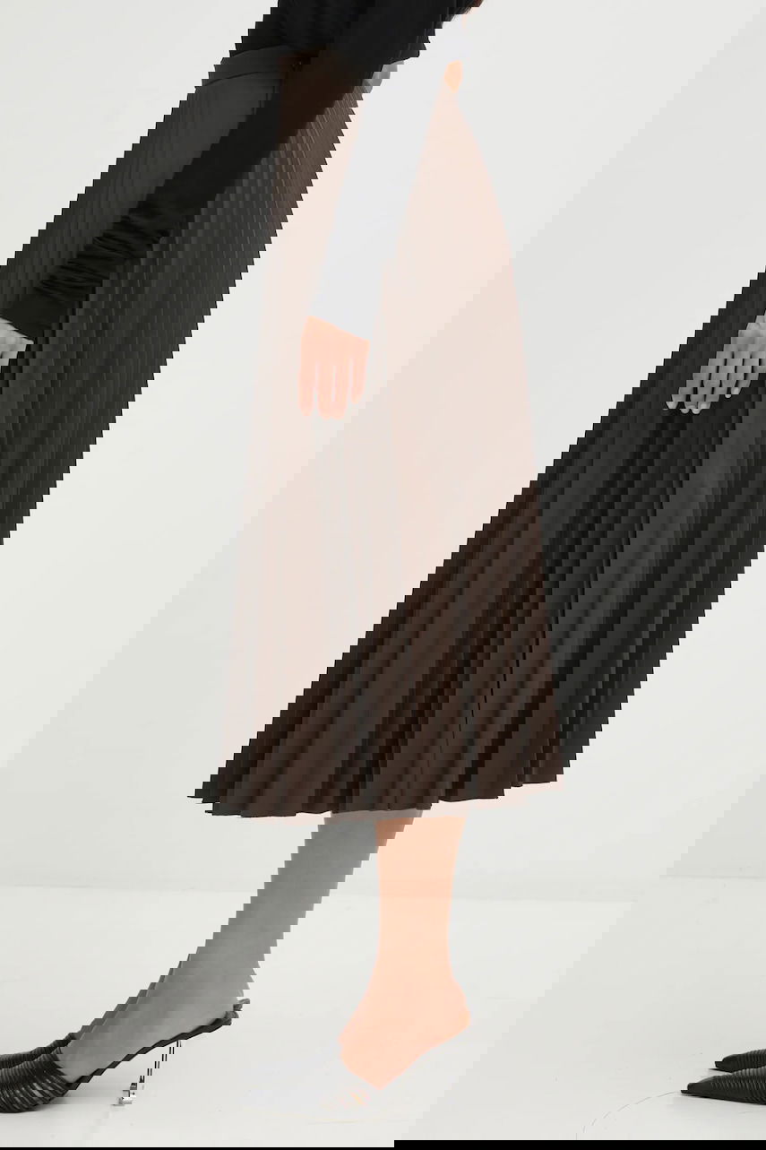 Nederdel Maison Margiela MM6 Maison Margiela Pleated Midi A-line Skirt Brun | S62MA0096.M35609.143, 1