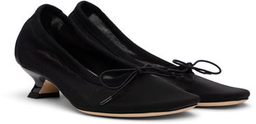 Sneakers og sko Simone Rocha Simone Rocha Mesh Ballerina Kitten Heels Sort | LH15 0804, 3