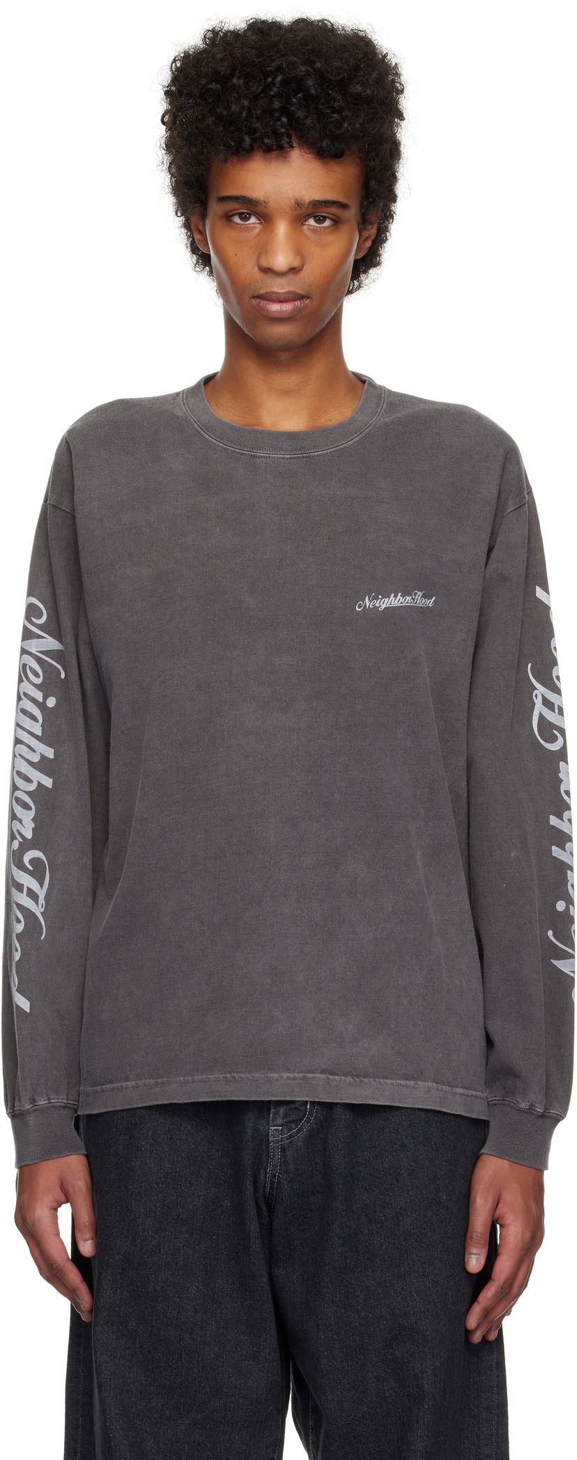 T-shirt Neighborhood Neighborhood NH LS-12 Long Sleeve T-Shirt Grå | 242PCNH-LT12