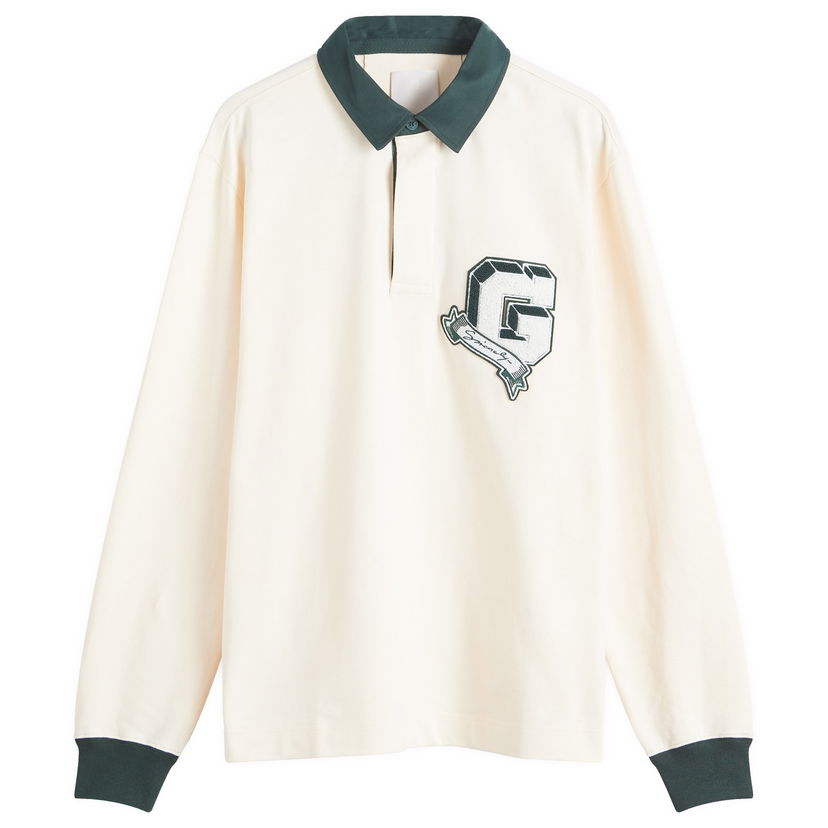 Polo skjorte Givenchy Long Sleeve Polo with Graphic Embroidery Hvid | BM71MT3YPD-115