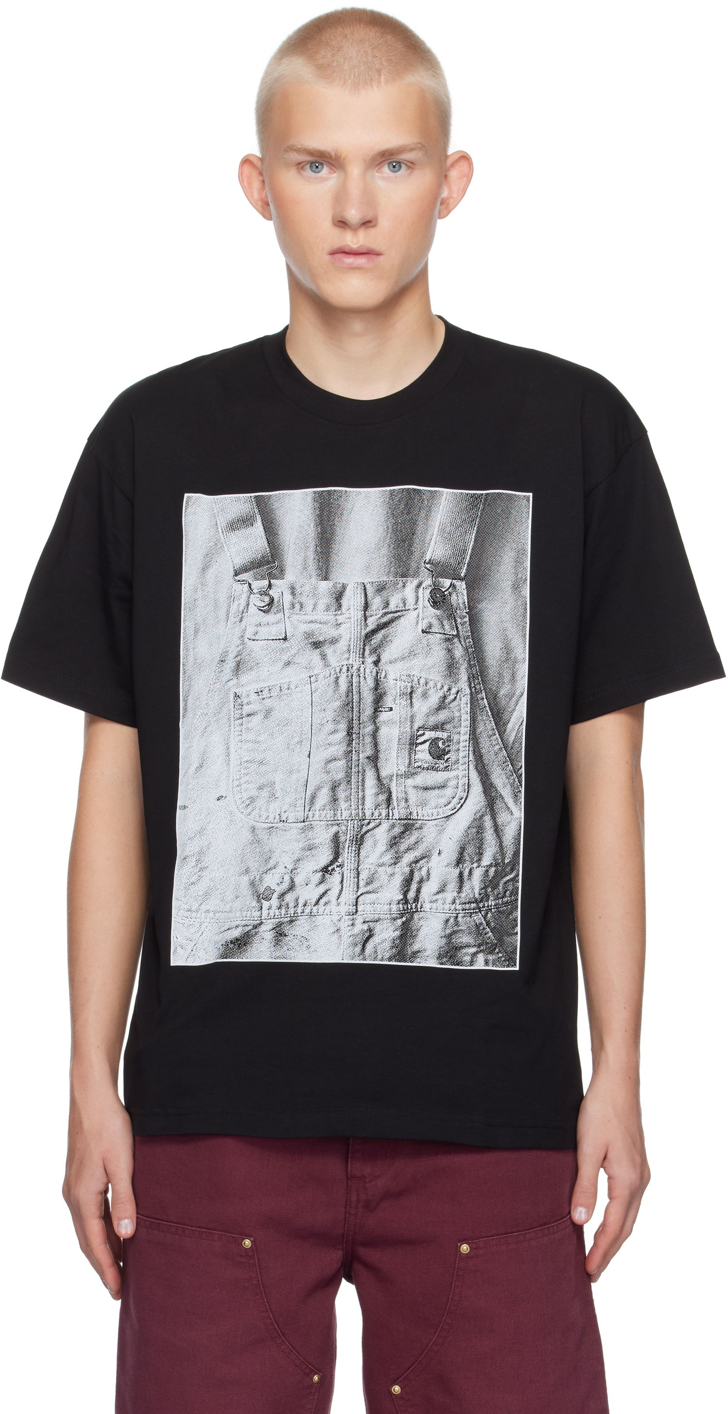 T-shirt Carhartt WIP Black BIB Graphic Print T-Shirt Sort | I033962, 0