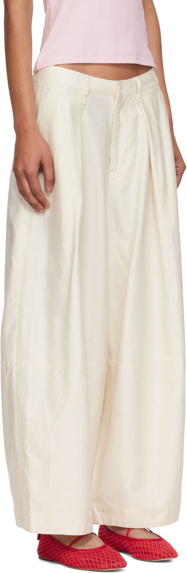 Bukser YMC YMC Deadbeat Wide-Leg Trousers Hvid | Q4YMF, 1