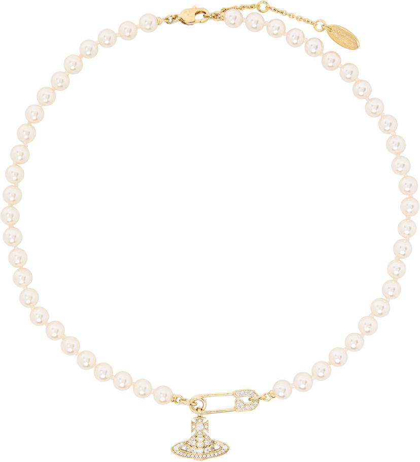 Halskæde Vivienne Westwood Pearl Necklace With Pendant Metalisk | 63010072-02R233-IM