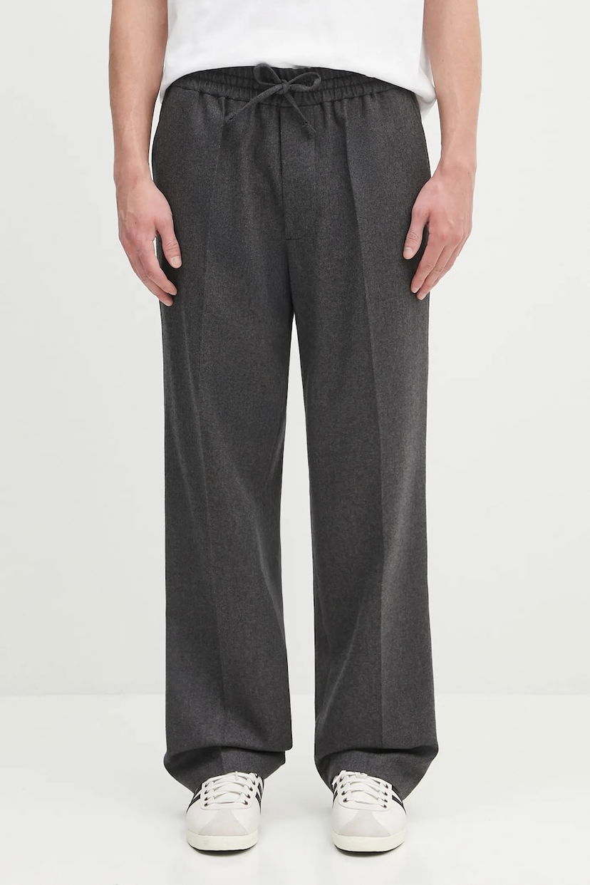Bukser Drôle de Monsieur Drôle de Monsieur Le Pantalon ...lastiquE Flanelle Wool Trousers Grå | H.BP191.WV008