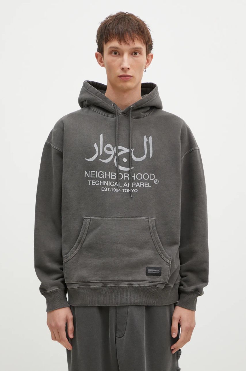 Sweatshirt Neighborhood Pigment Dyed Graphic Print Hoodie Grå | 242UNNH.CSM02, 0