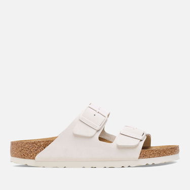 Sneakers og sko Birkenstock Men's Arizona Slim Fit Suede Double Strap Sandals - Antique White Beige | 1026817, 0