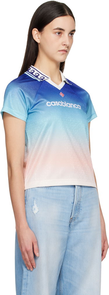 Polo skjorte Casablanca Casablanca Jacquard Monogram Football T-Shirt Blå | WPS25-JTP-302-02, 1