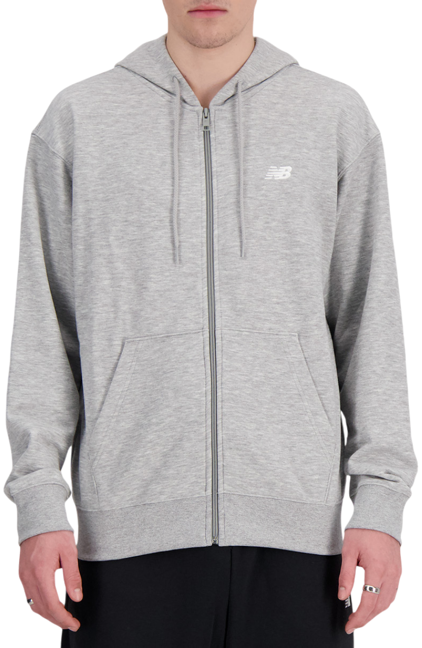 Sweatshirt New Balance Essentials Logo Fleece Full Zip Hoodie Grå | mj41502-ag, 0