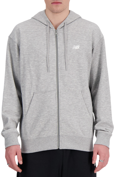 Sweatshirt New Balance Essentials Logo Fleece Full Zip Hoodie Grå | mj41502-ag, 0