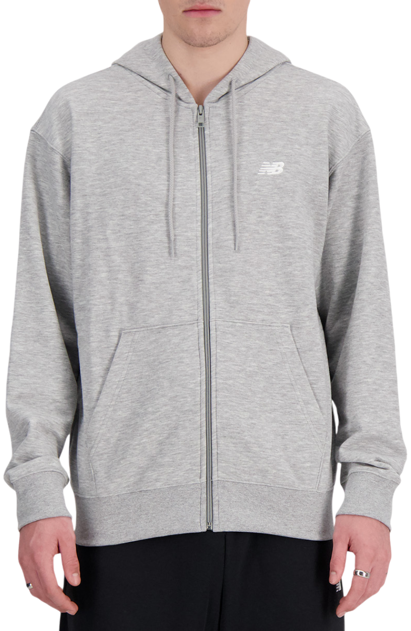 Sweatshirt New Balance Essentials Logo Fleece Full Zip Hoodie Grå | mj41502-ag