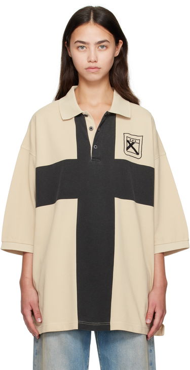 Polo skjorte 032C 032c Fainting Cross Oversized Polo Beige | F25-URC-0459-550-W, 0