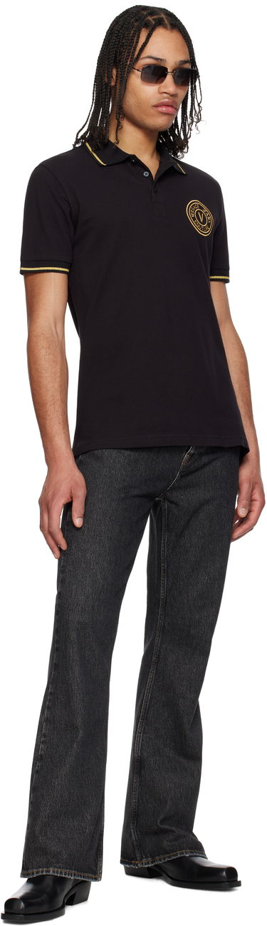 Polo skjorte Versace Versace Jeans Couture Logo Patch Polo Sort | E78GAGT00_ECJ01T, 3