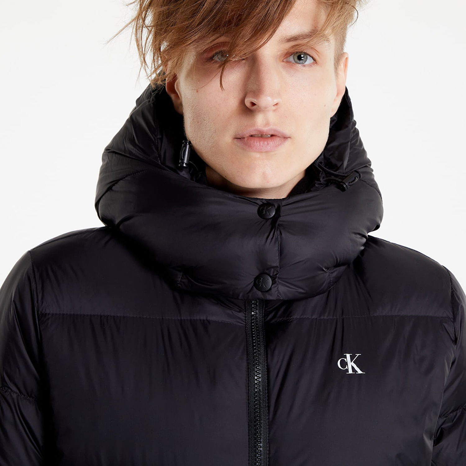 Puffer jakke CALVIN KLEIN Ck Mw Down Coat Long Puffer Sort | J20J219820 BEH, 0