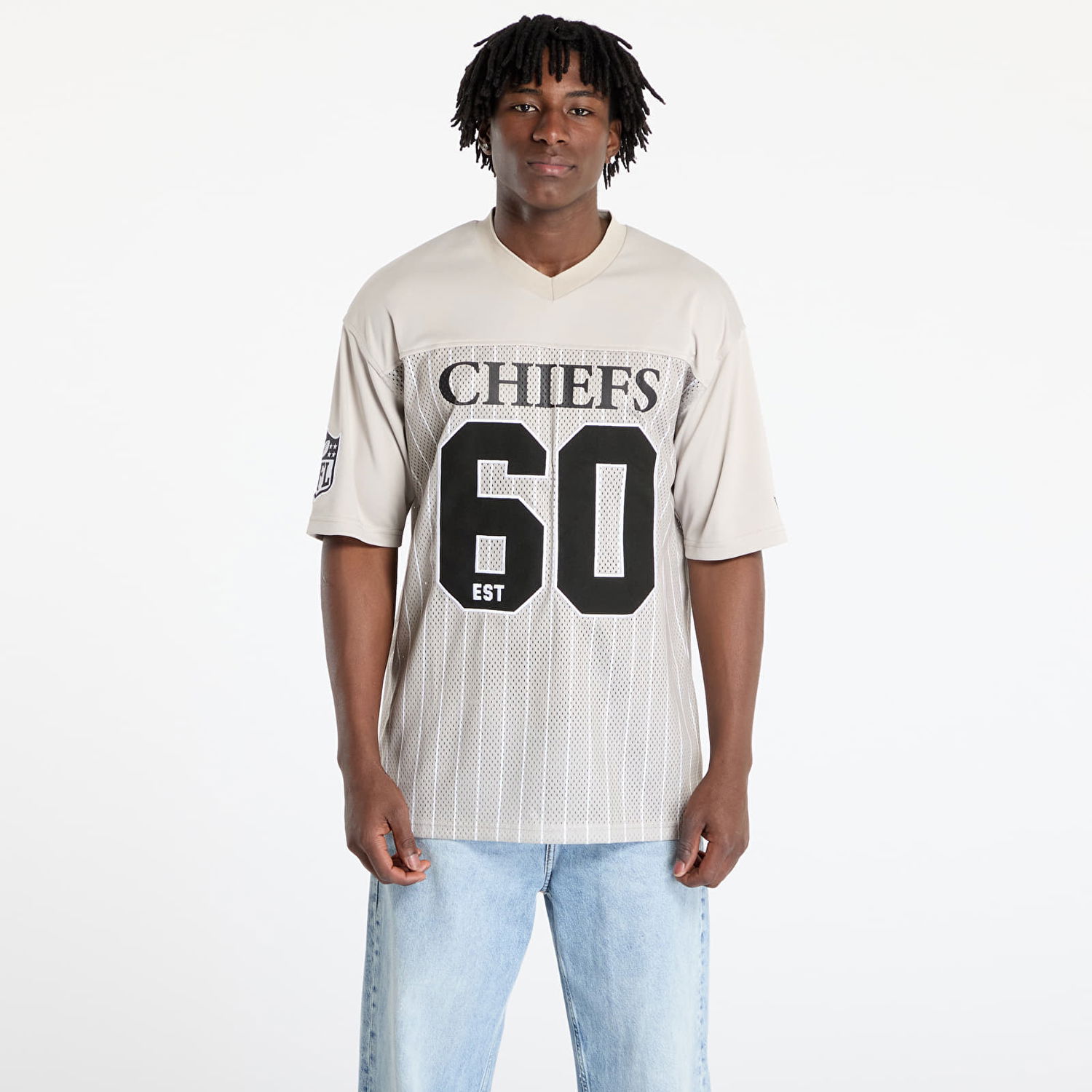 Jersey New Era New Era Kansas City Chiefs NFL Pinstripe Jersey Beige | 60667924, 0