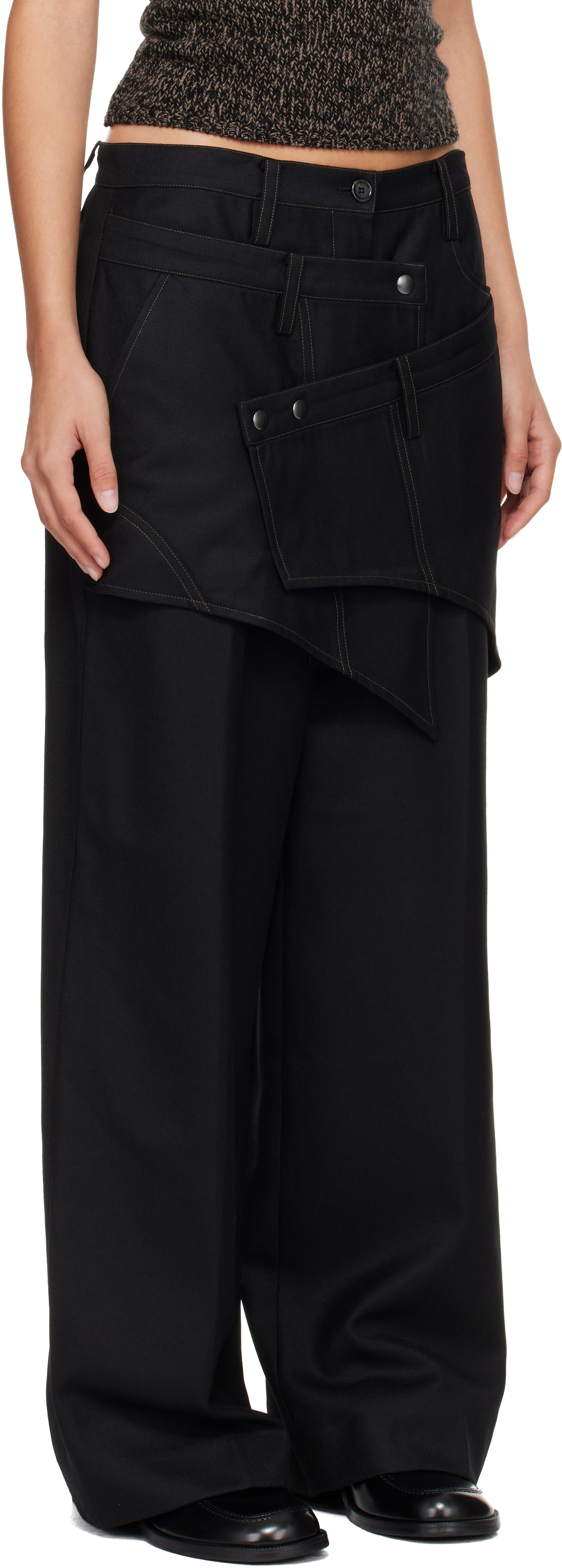 Bukser Andersson Bell Crossover Wrap Tailored Trousers Sort | apa862w, 1