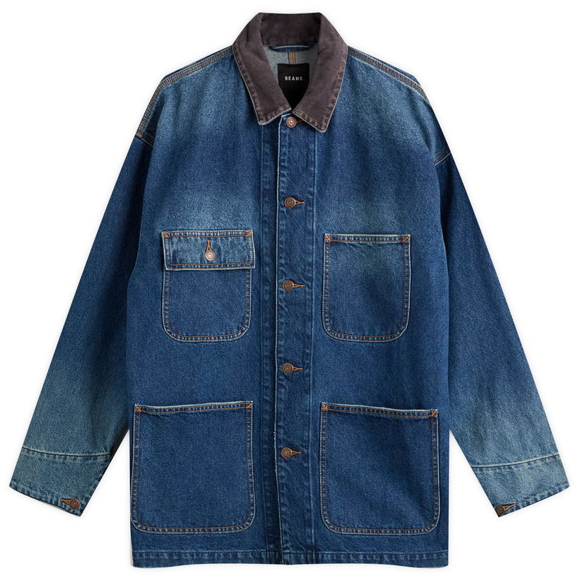 Jakke BEAMS BEAMS Loose Coverall Denim Jacket, Size Small Blå | 1118-3309-791-78