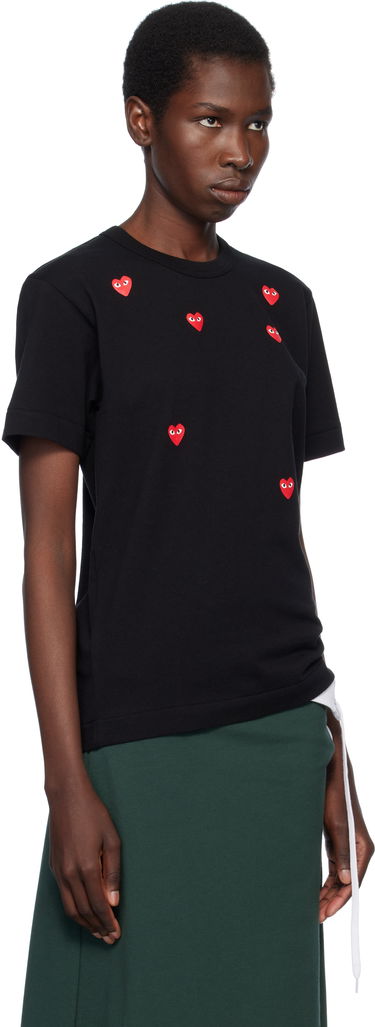 T-shirt Comme des Garçons COMME des GARÇONS PLAY Multiple Heart Logo T-Shirt Sort | AX-T338-051, 1