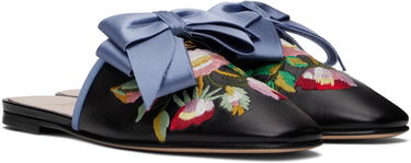 Skopleje Valentino Valentino Garavani Beauregard Slip-On Loafers with Floral Embroidery and Bow Detail Sort | 6W2S0LJ4RHP, 3